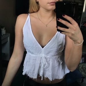 White loose tank top